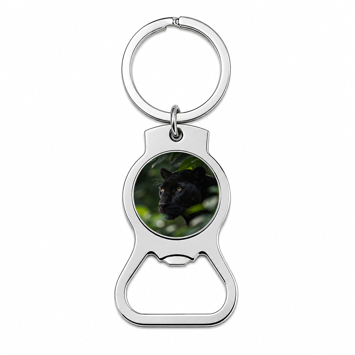 Black Panther Jungle Wildlife Bottle Opener Keychain