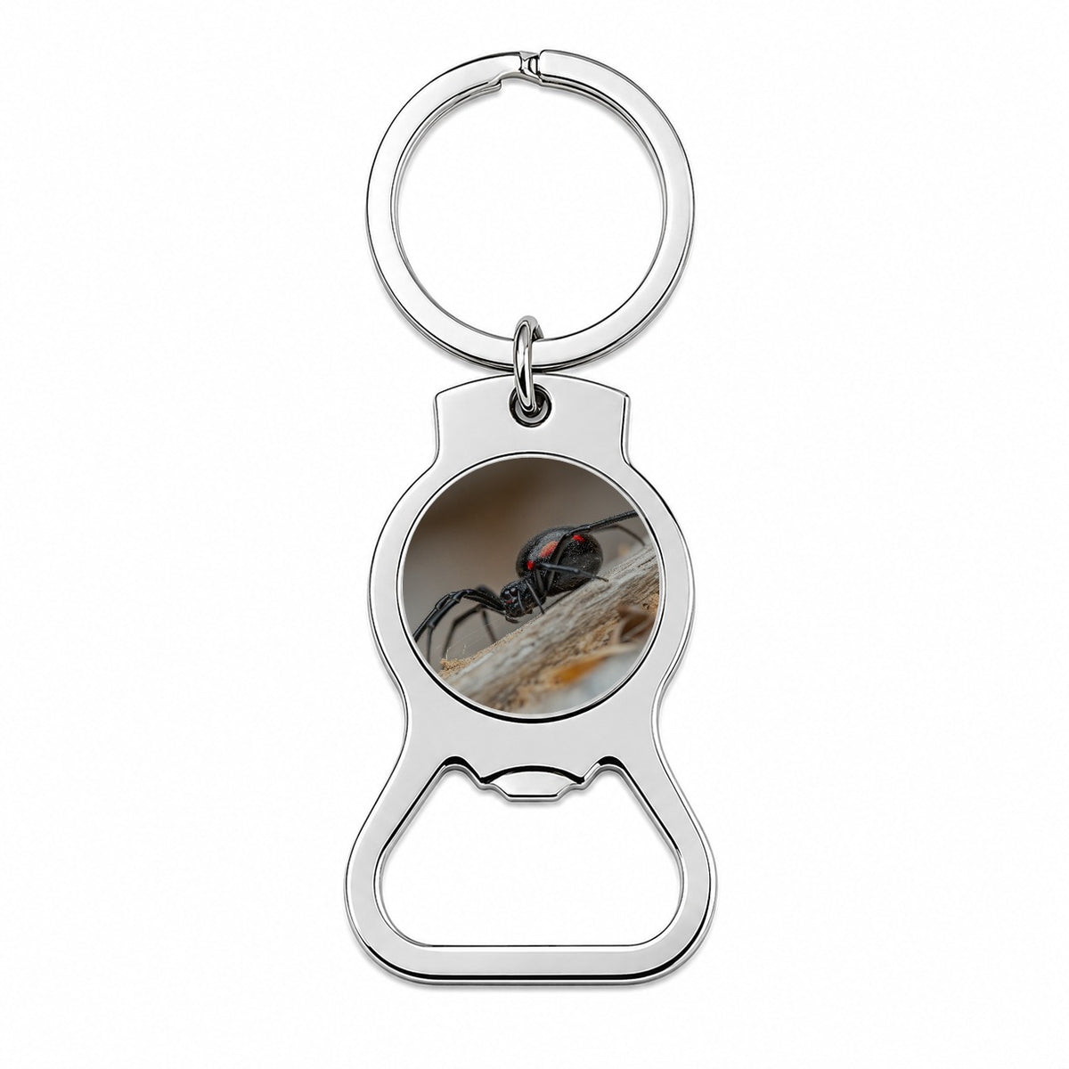 Black Widow Spider Arachnid Bottle Opener Keychain