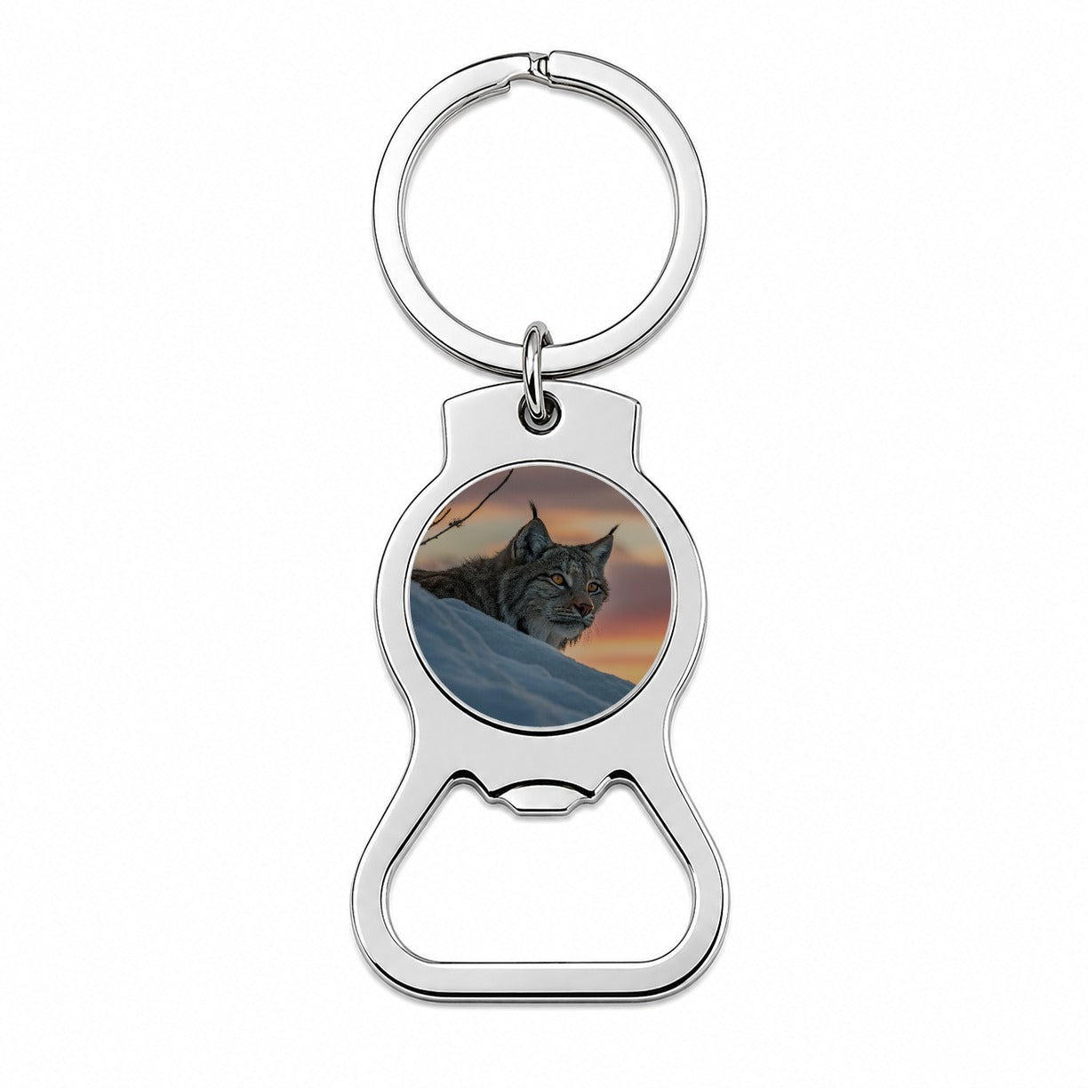 Canada Lynx At Sunset Bottle Opener Keychain