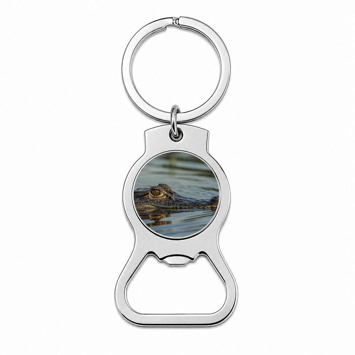Crocodile In Water Wildlife Bottle Opener Keychain