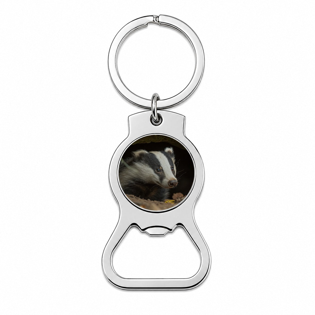 Curious Badger Wildlife Nature Bottle Opener Keychain