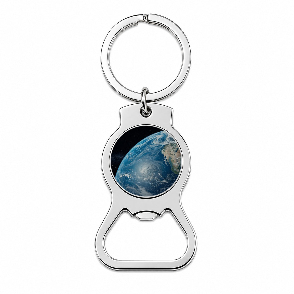 Earth from Space Bottle Opener Keychain