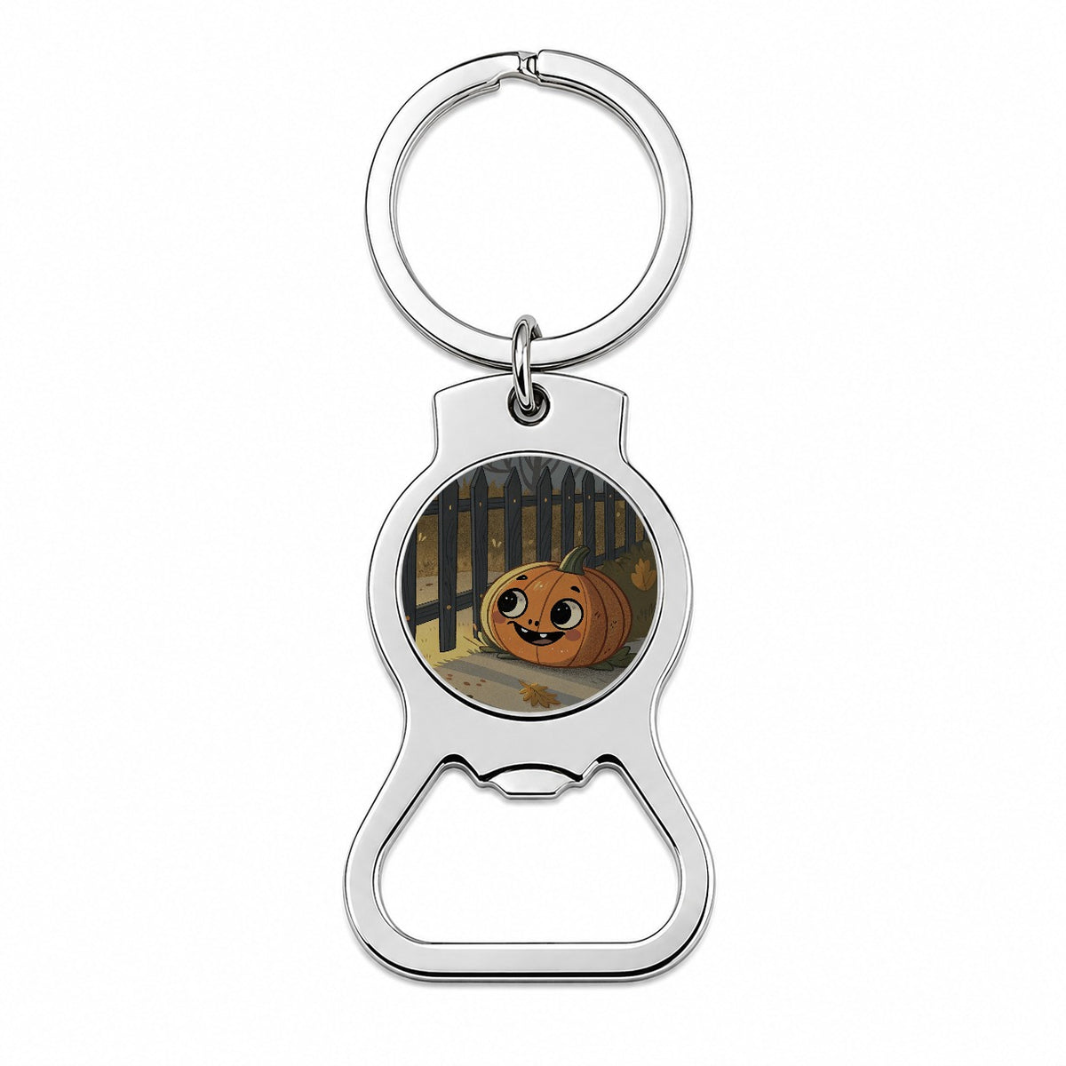Halloween Pumpkin Jack O Lantern Fence Bottle Opener Keychain