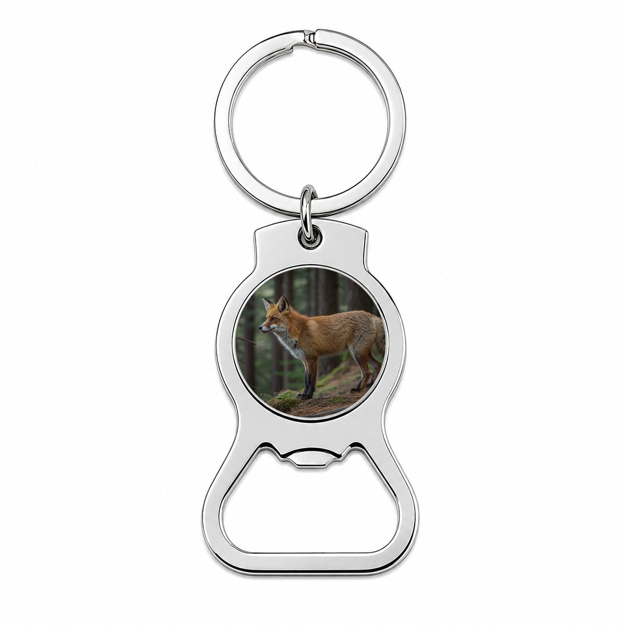 Japanese Fox Forest Bottle Opener Keychain