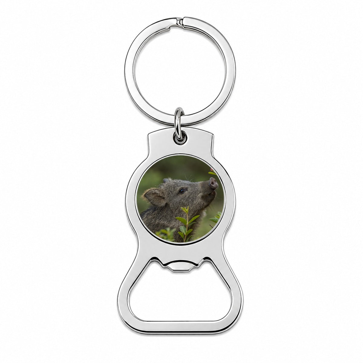 Javelina Woodland Bottle Opener Keychain