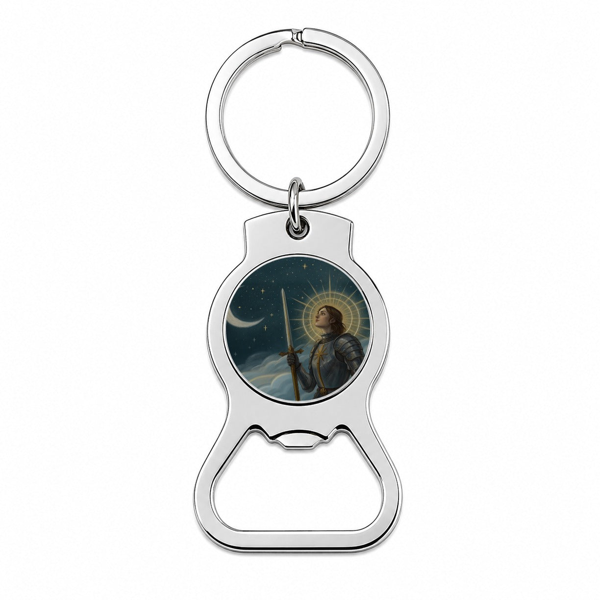 Joan of Arc Medieval Warrior Bottle Opener Keychain