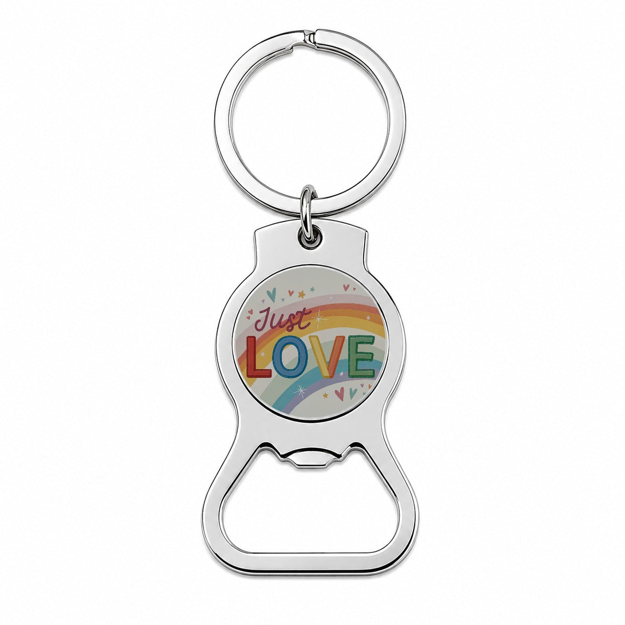 Just Love Rainbow Pride Bottle Opener Keychain