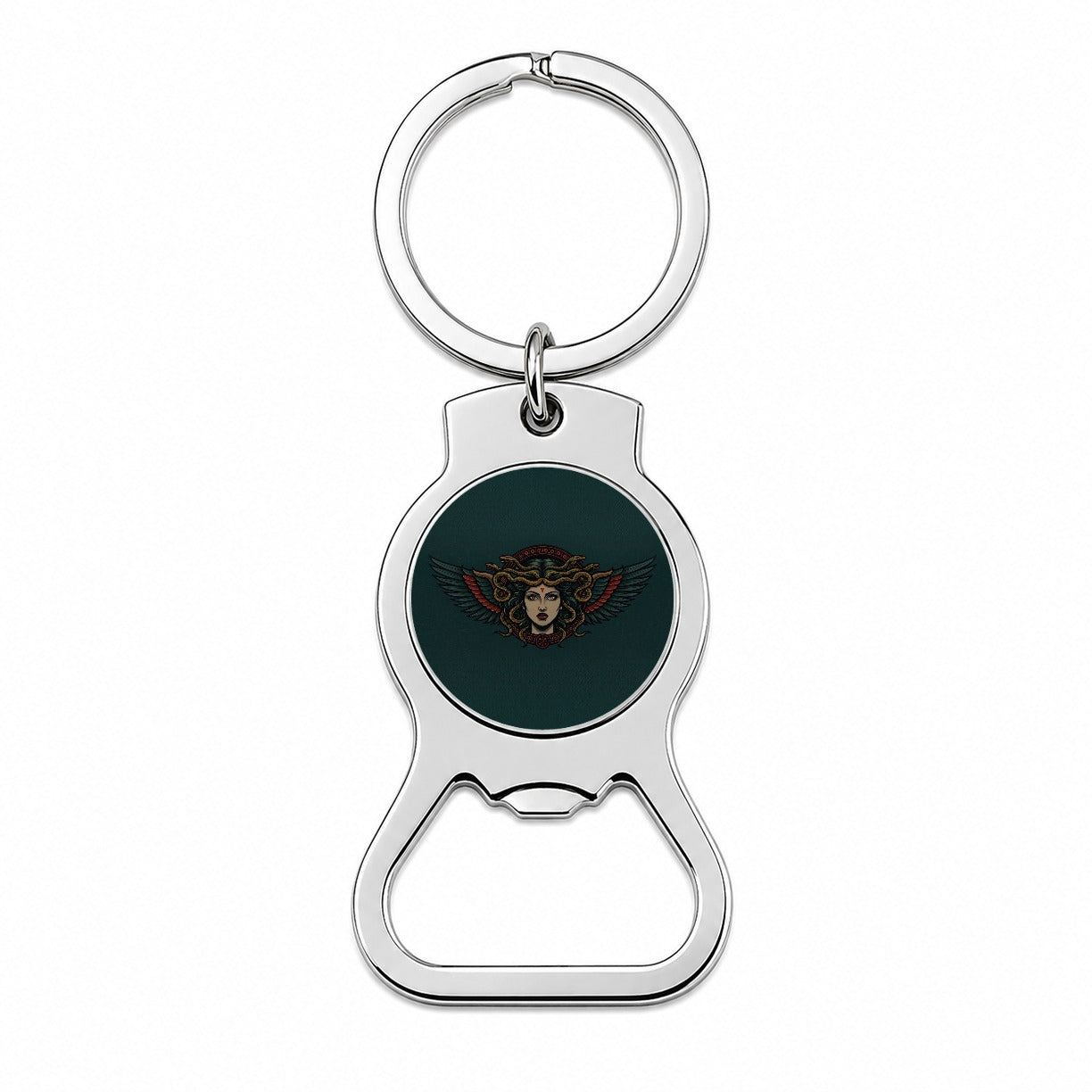 Medusa Mythological Snake Queen Bottle Opener Keychain