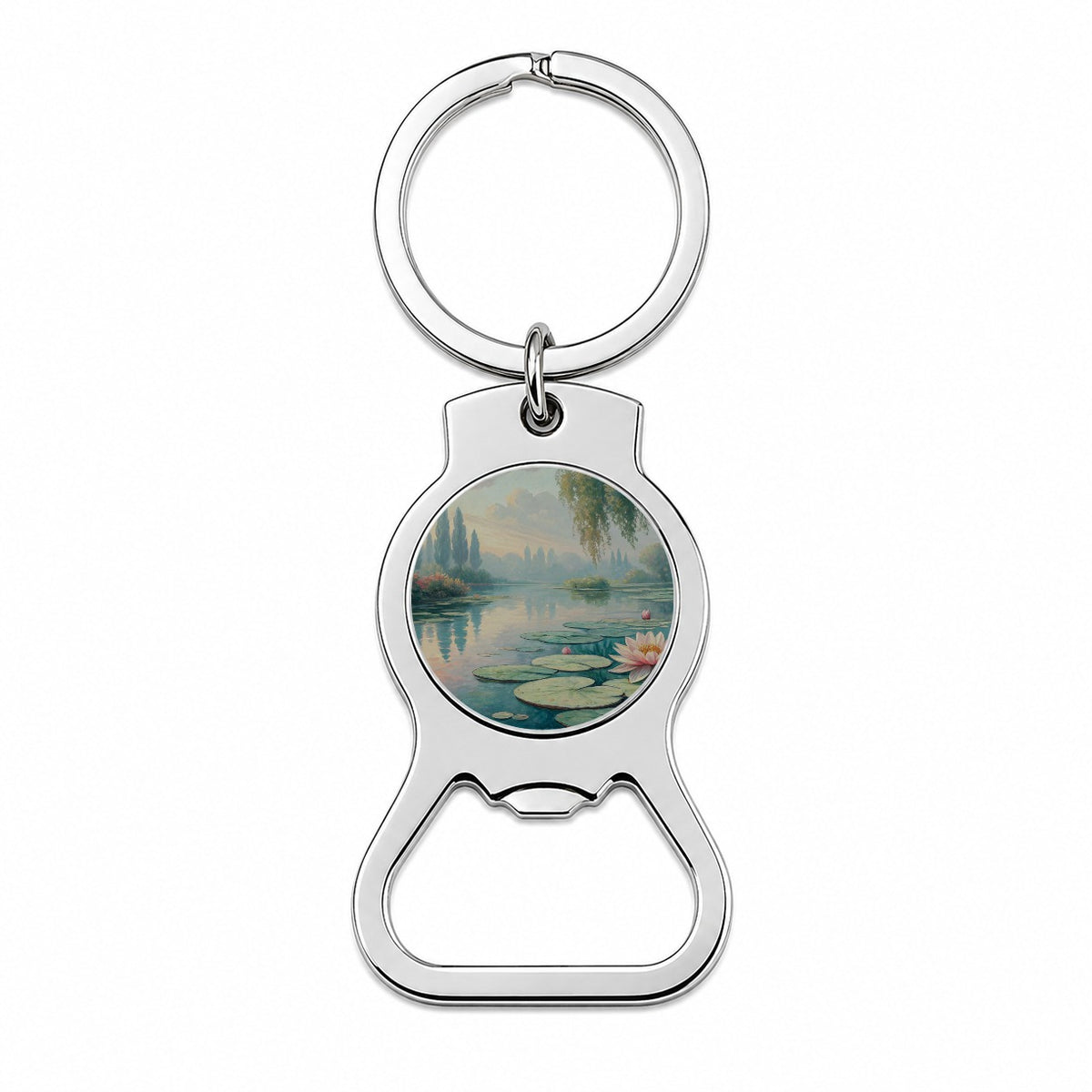 Monet Style Water Lilies Bottle Opener Keychain