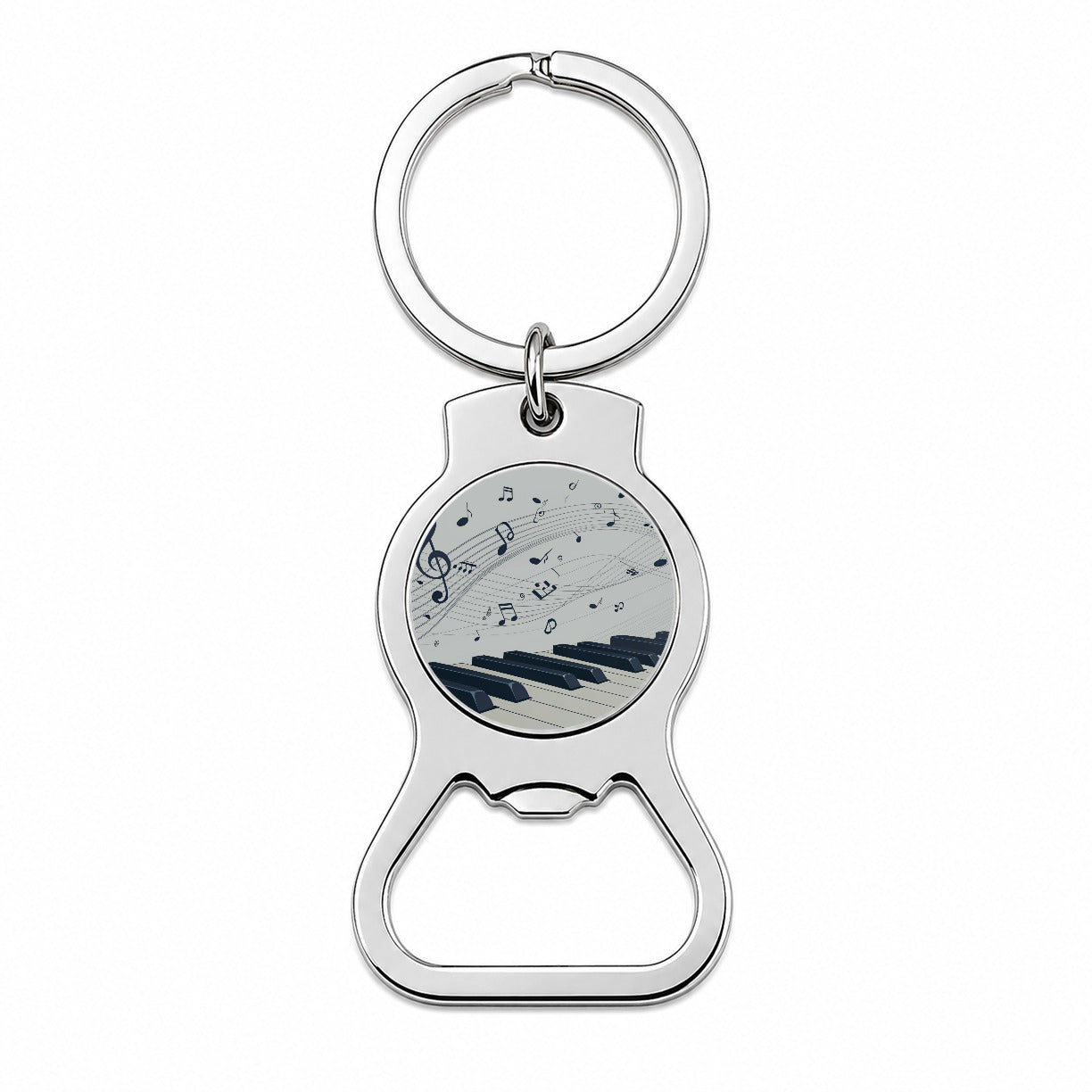 Piano Keys Musical Notes In Motion Bottle Opener Keychain