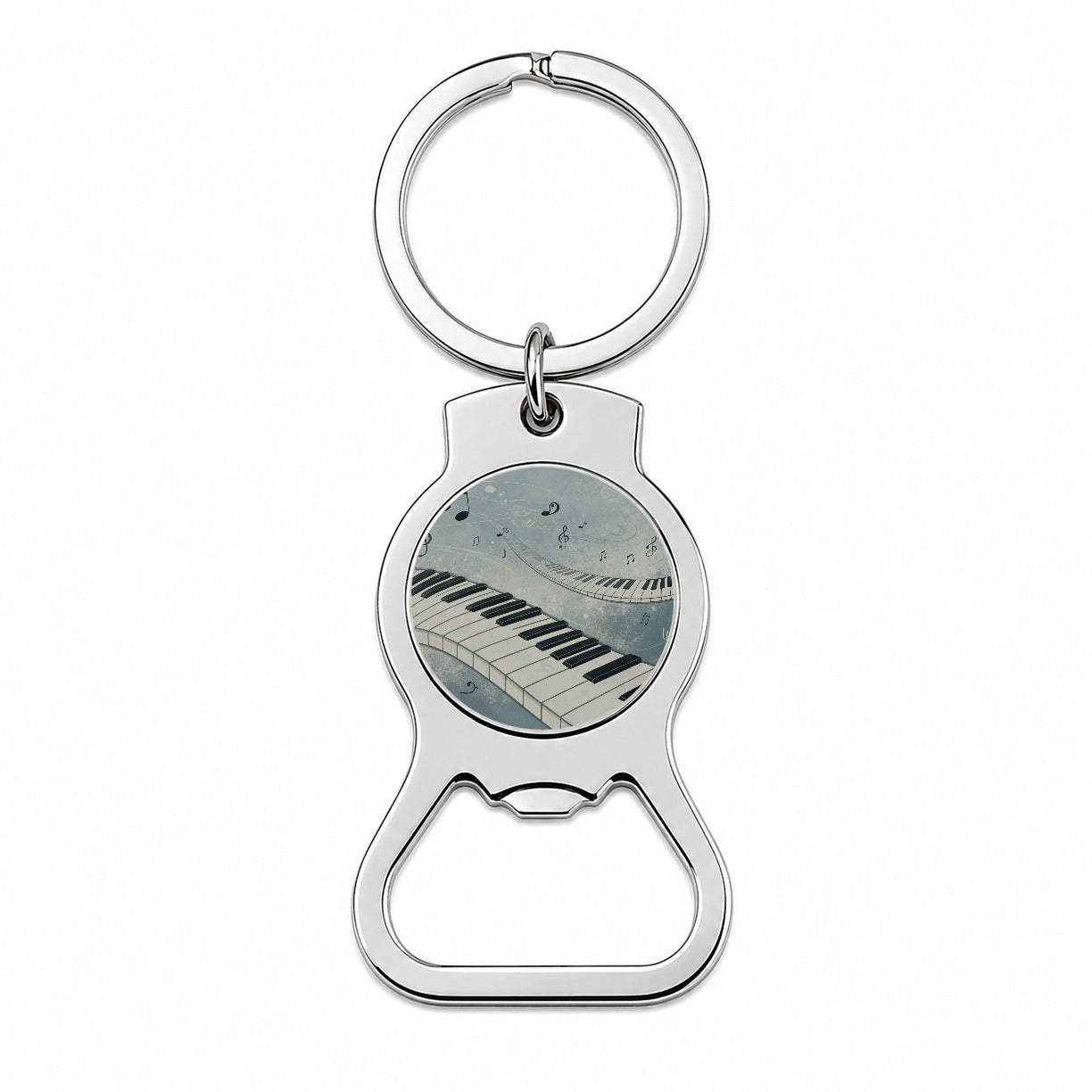 Piano Music Flowing Keys Bottle Opener Keychain