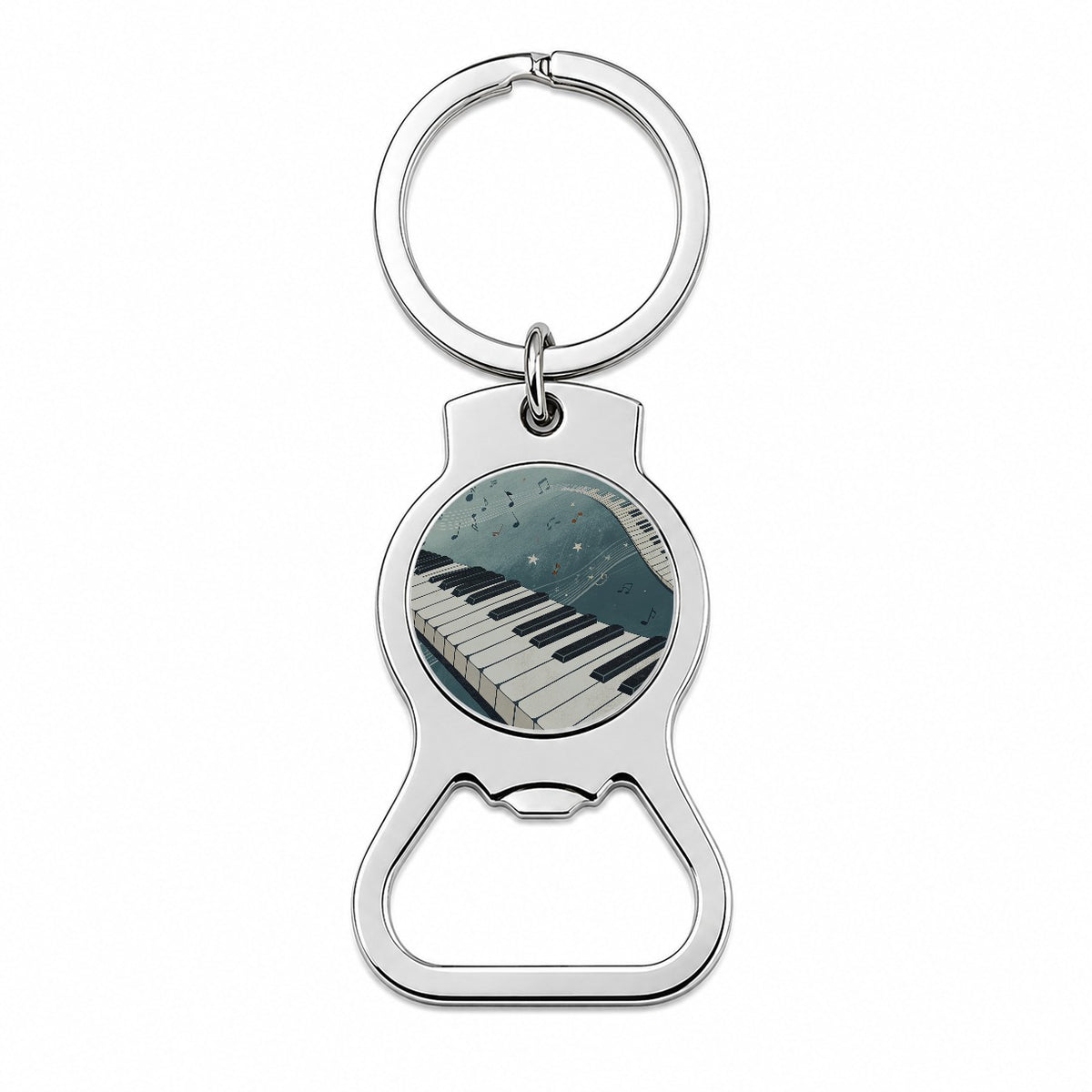 Piano Music Wave Bottle Opener Keychain
