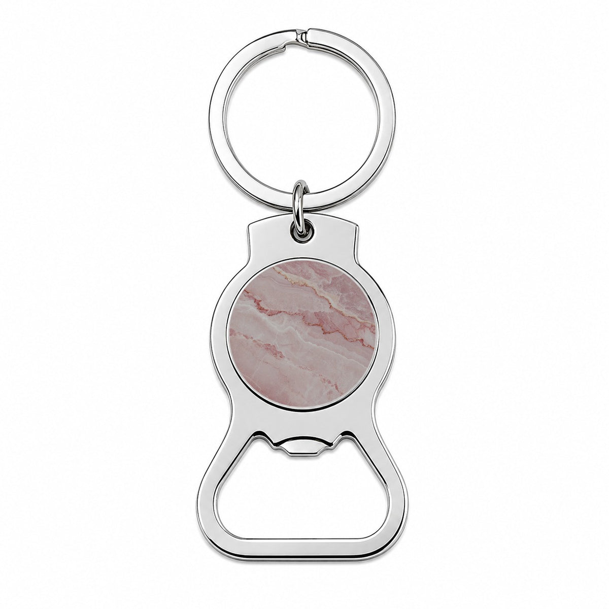 Pink Marble Pattern Bottle Opener Keychain