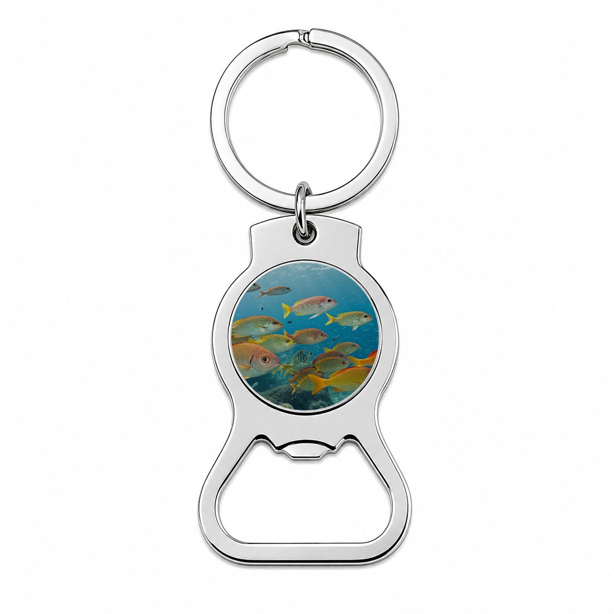 School of Fish Underwater Tropical Bottle Opener Keychain