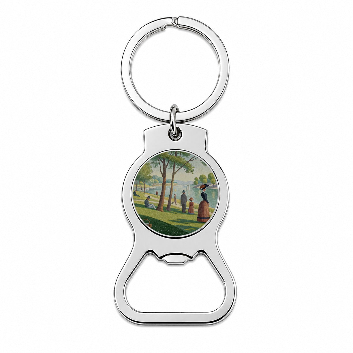 Sunday in the Park Seurat Inspired Bottle Opener Keychain