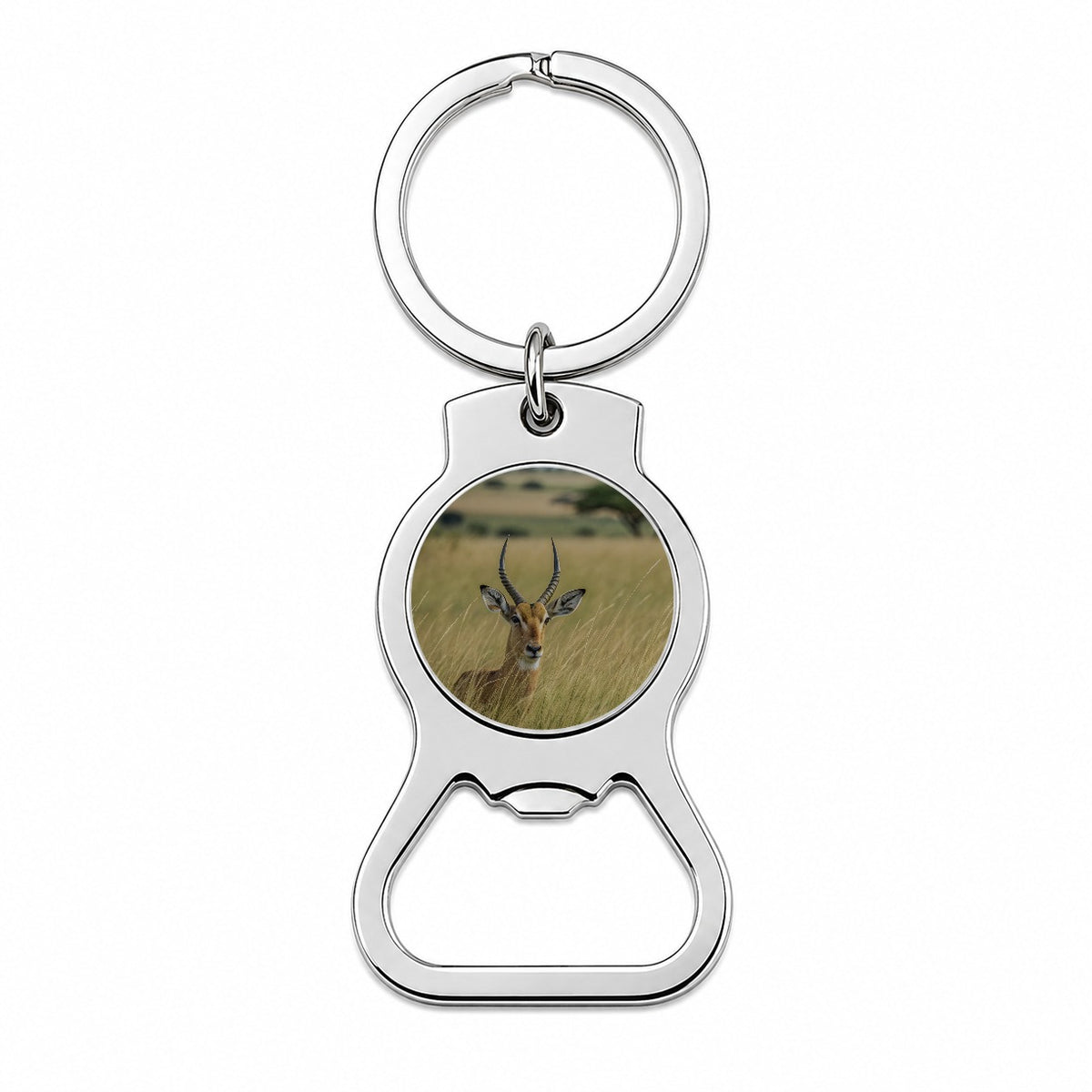 Watchful Antelope Nature Scene Bottle Opener Keychain
