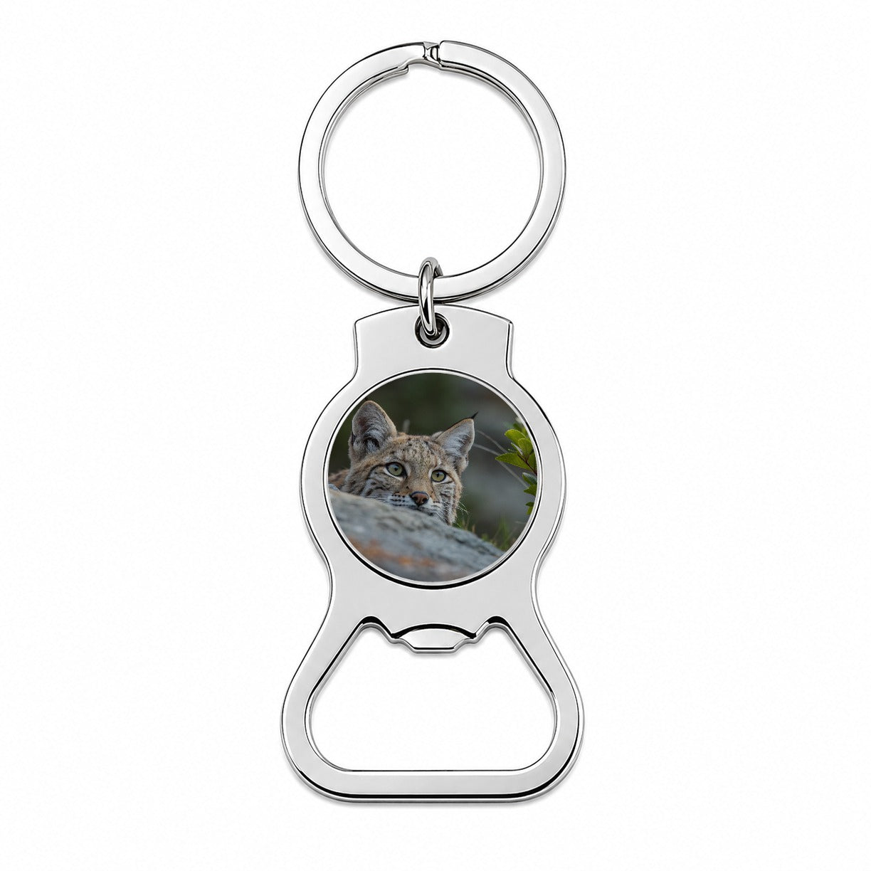 Watchful Bobcat Wildlife Nature Bottle Opener Keychain