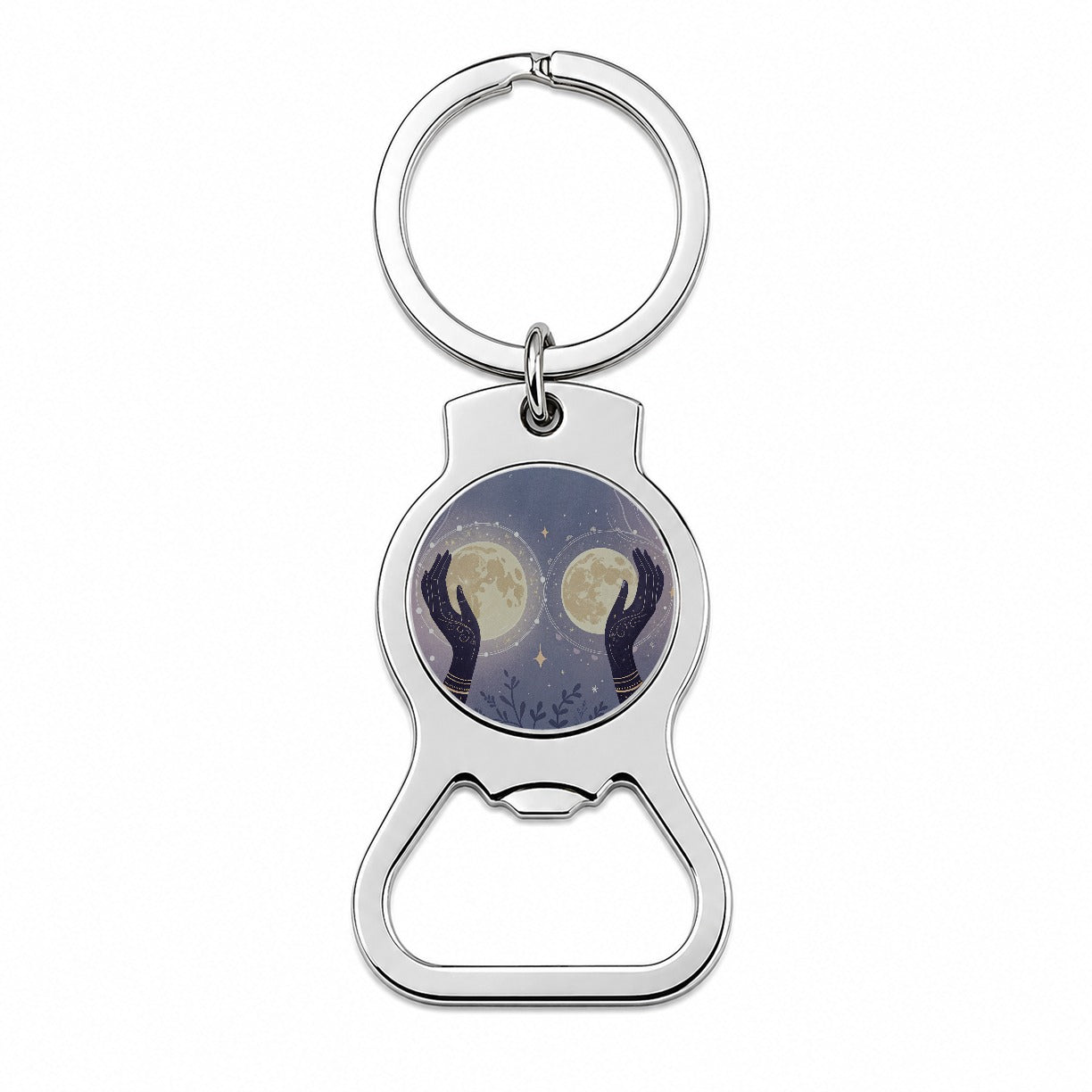 Witchy Celestial Moon Hands Bottle Opener Keychain