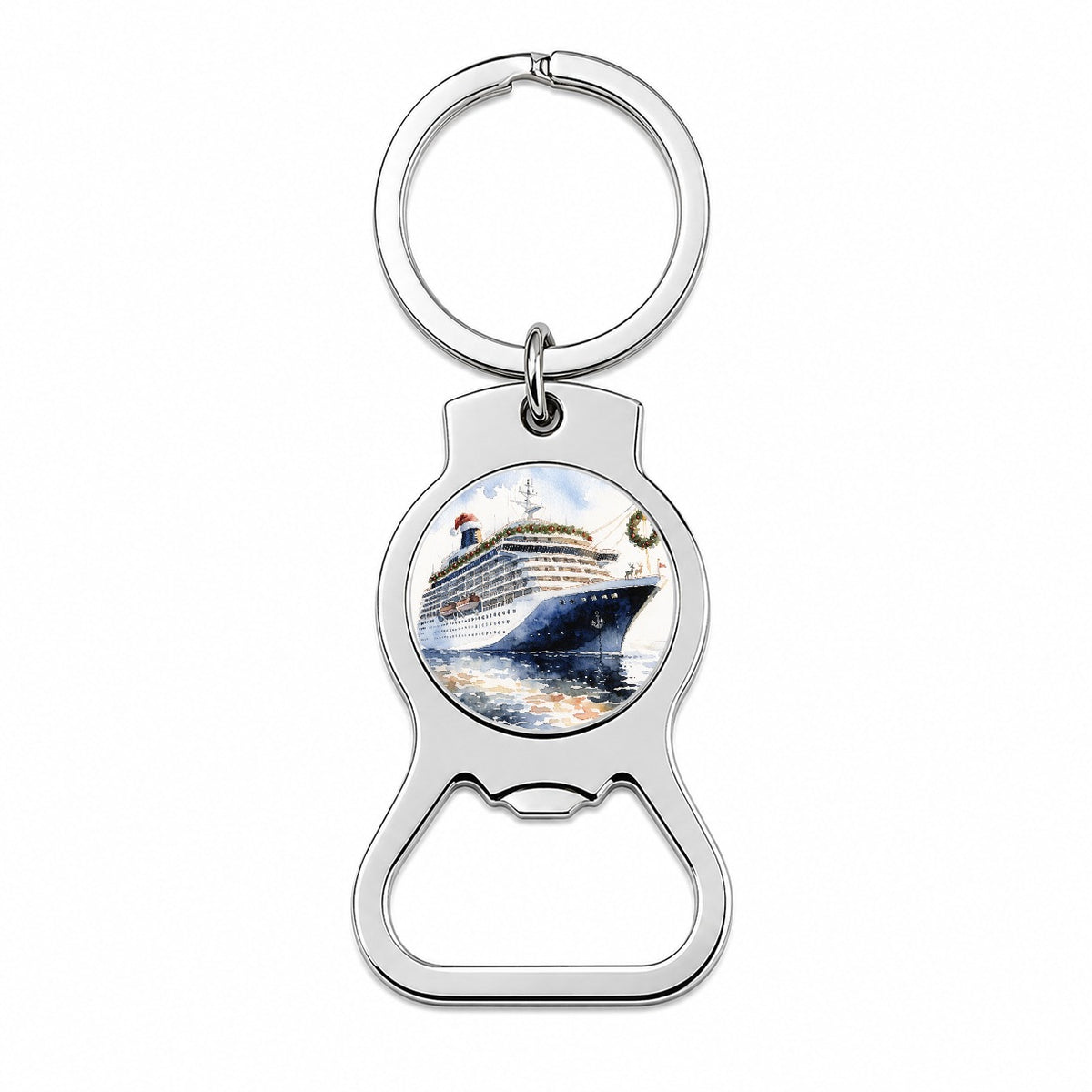 Christmas Cruse Ship Vacation Bottle Opener Keychain