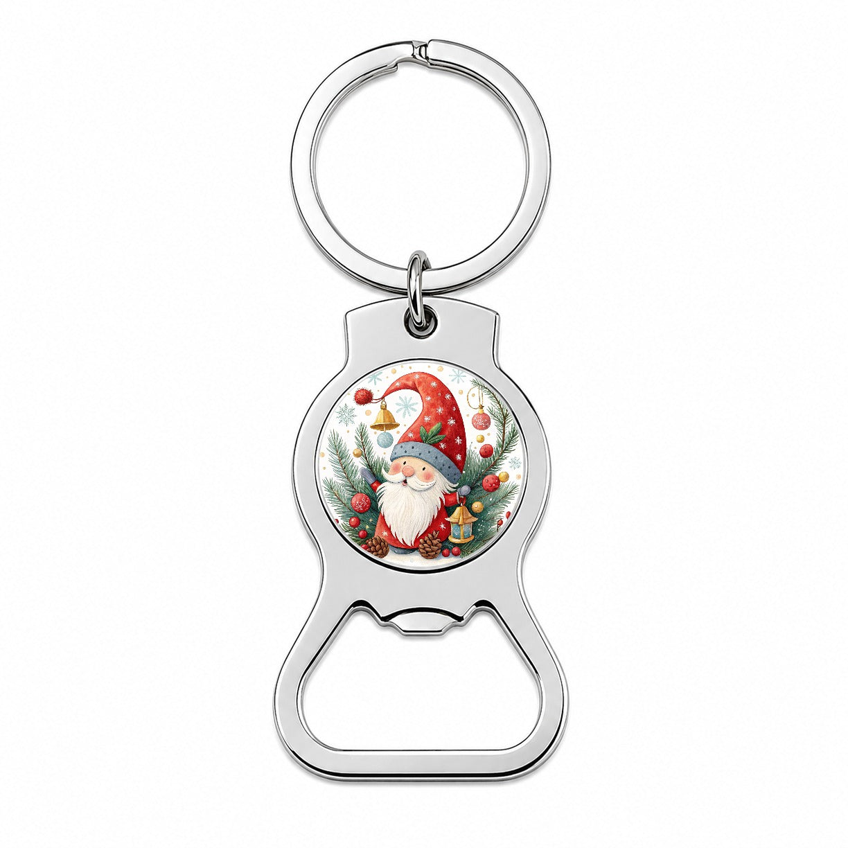 Christmas Gnome Colorful Bottle Opener Keychain