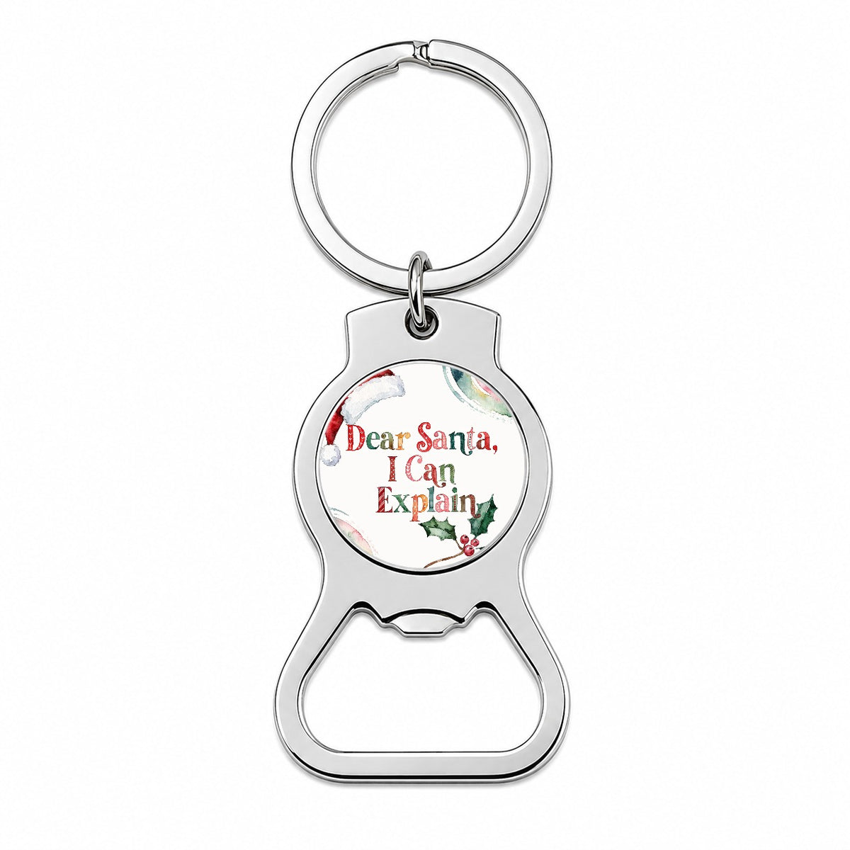 Dear Santa I Can Explain Christmas Funny Bottle Opener Keychain