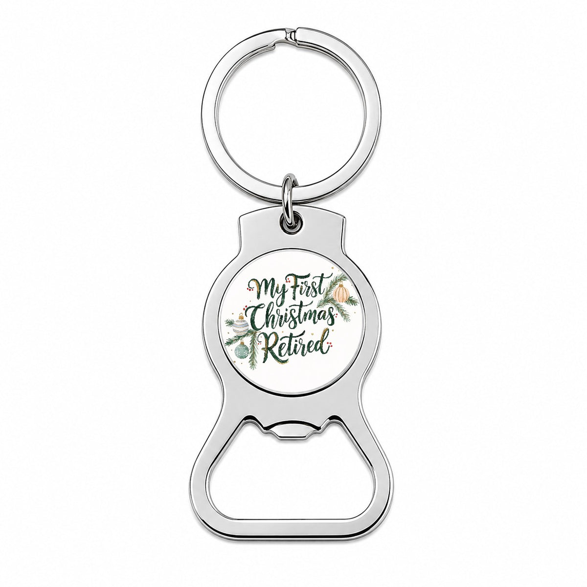 First Christmas Retired Script Bottle Opener Keychain