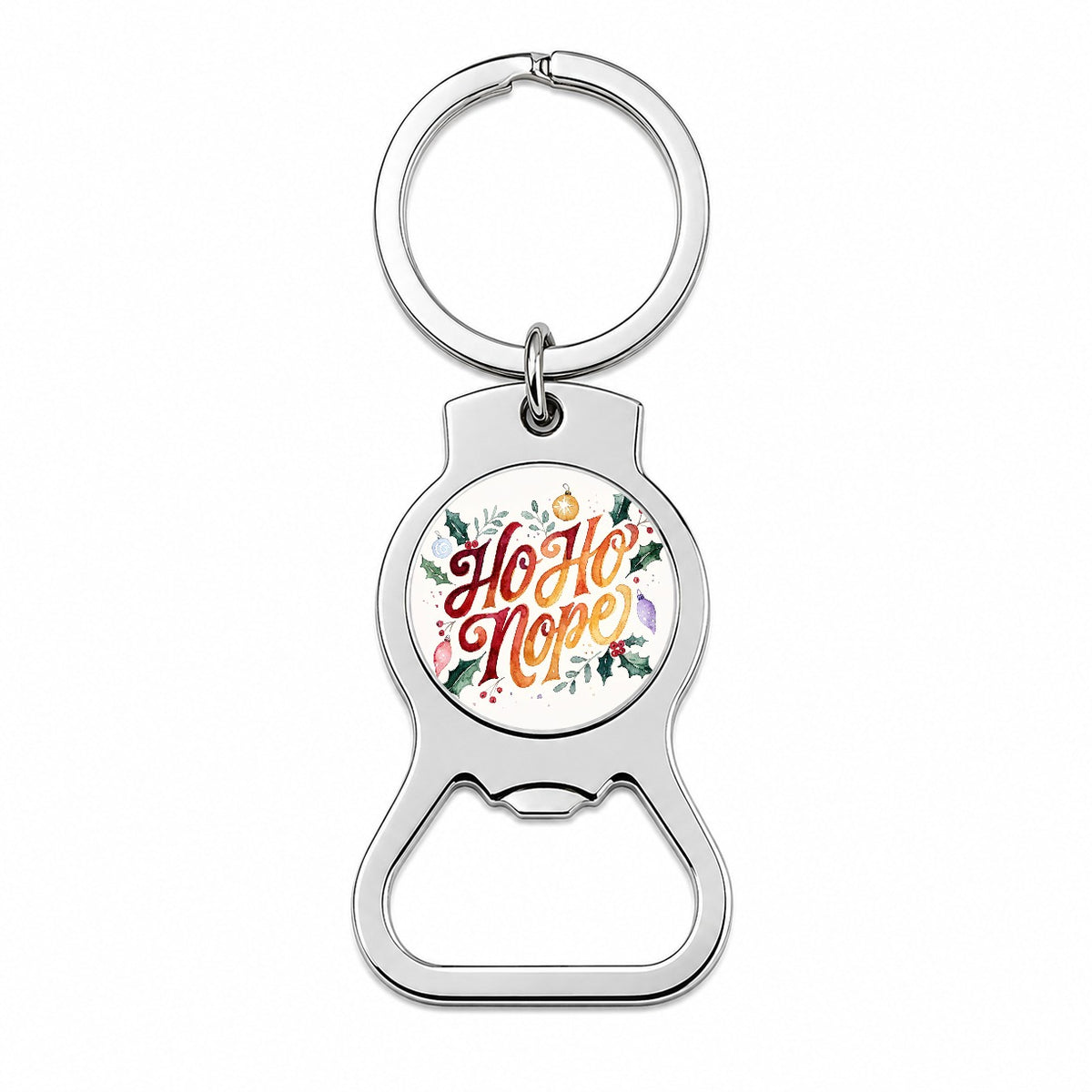 Ho Ho Nope Christmas Funny Bottle Opener Keychain