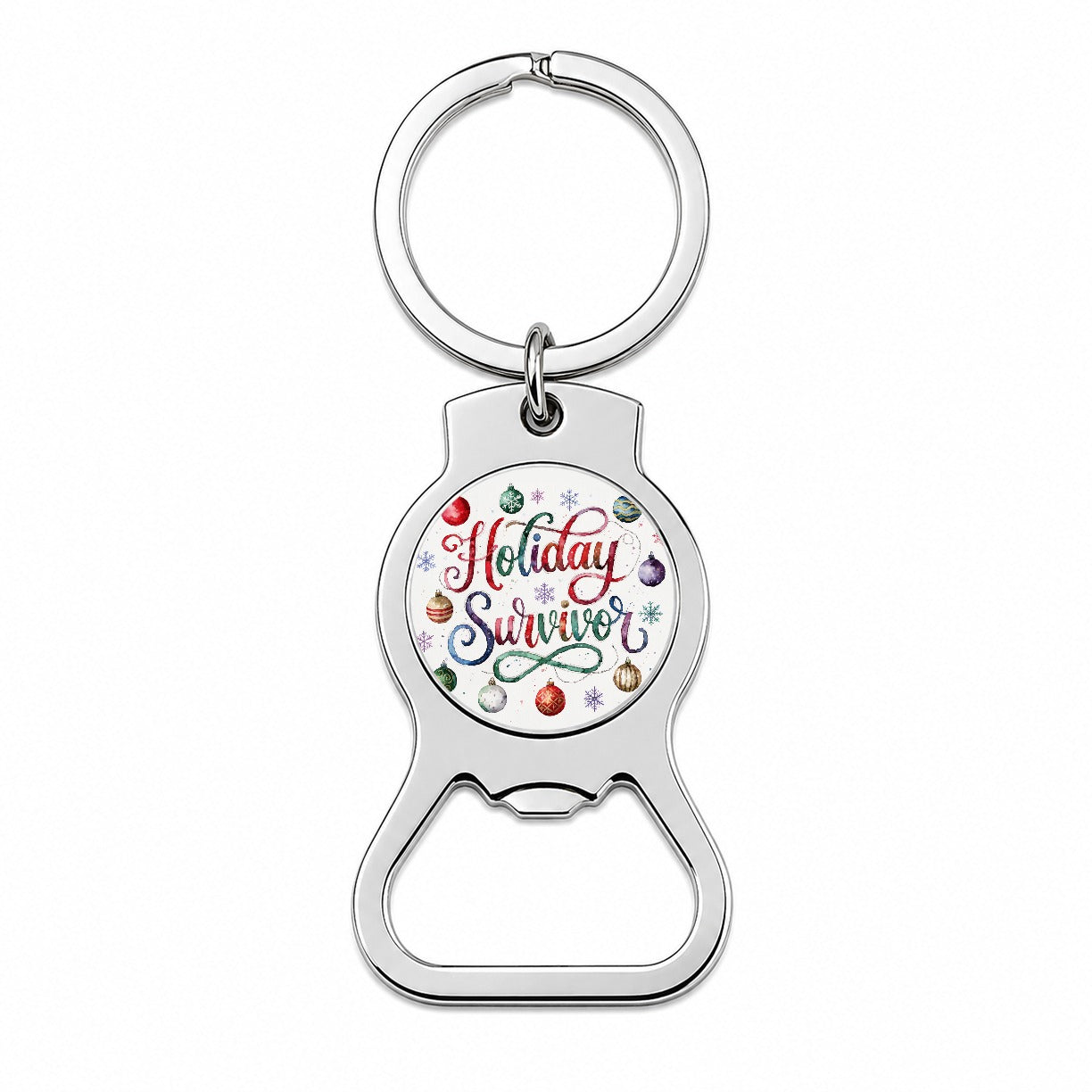 Holiday Survivor Christmas Funny Bottle Opener Keychain