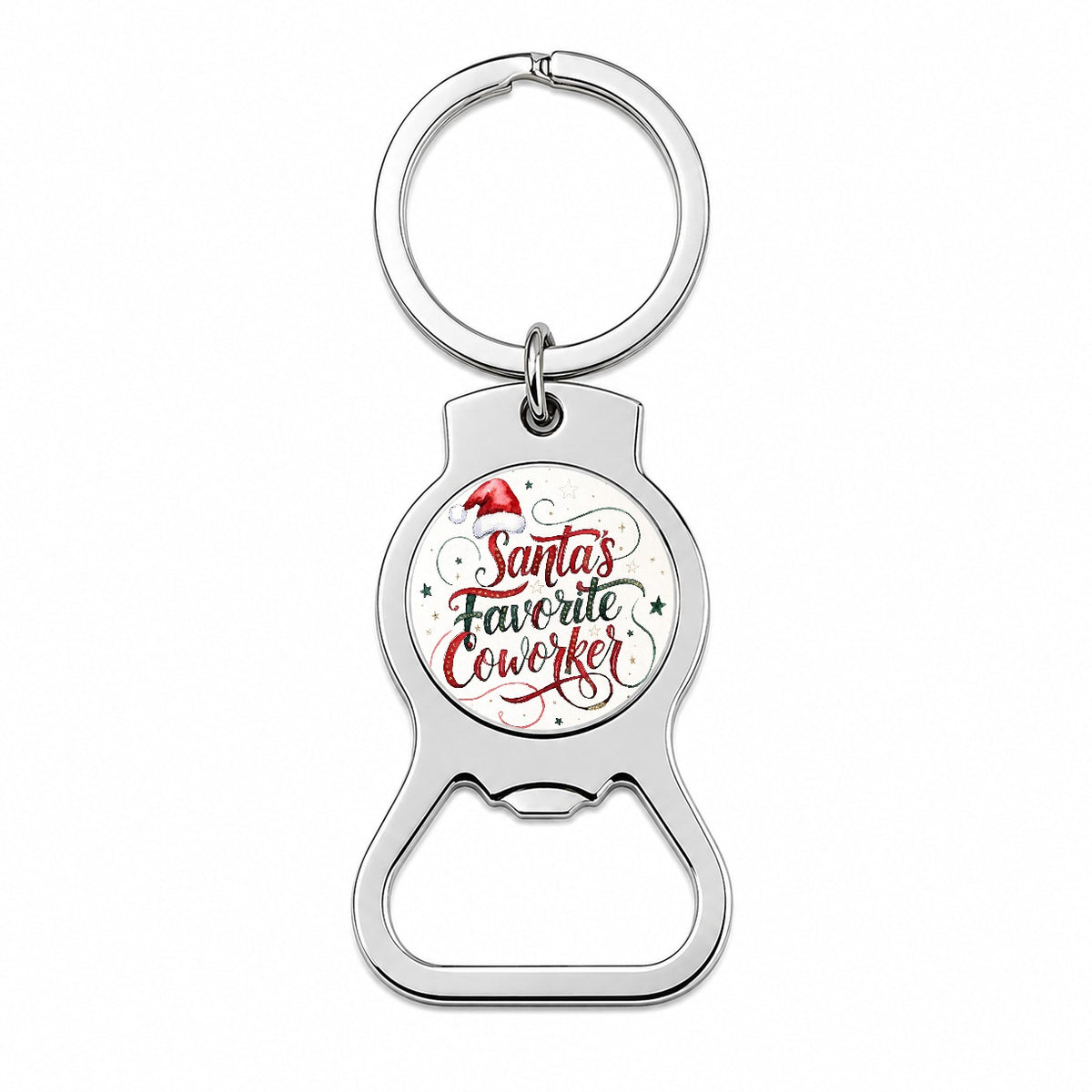 Santa's Favorite Coworker Christmas Bottle Opener Keychain