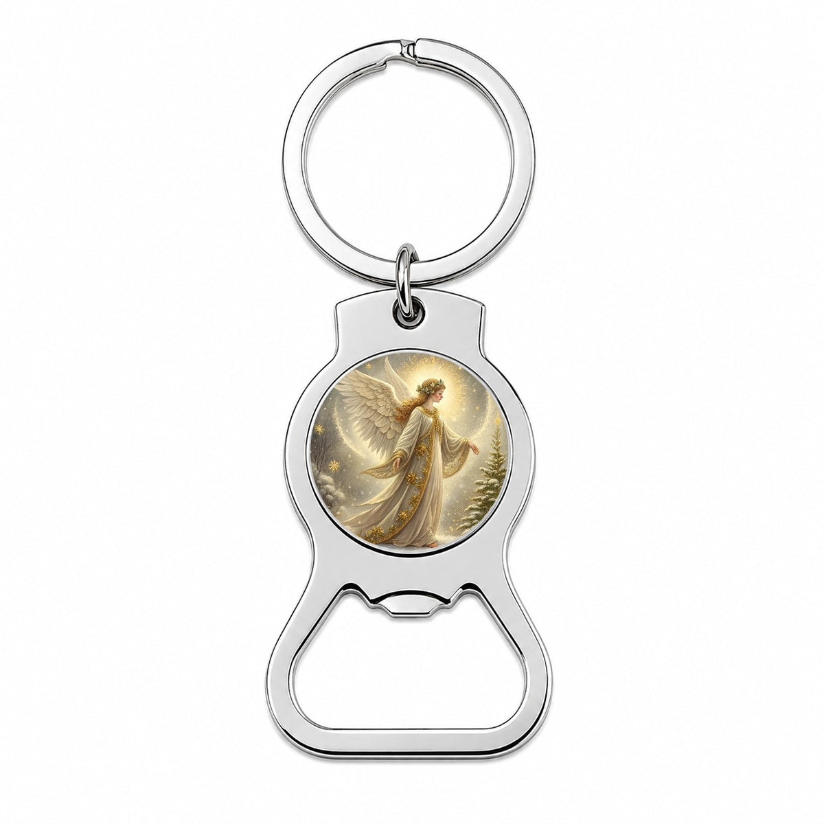 Vintage Christmas Angel Elegant Bottle Opener Keychain