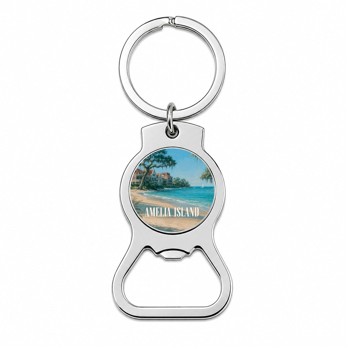 Amelia Island Florida Travel Bottle Opener Keychain