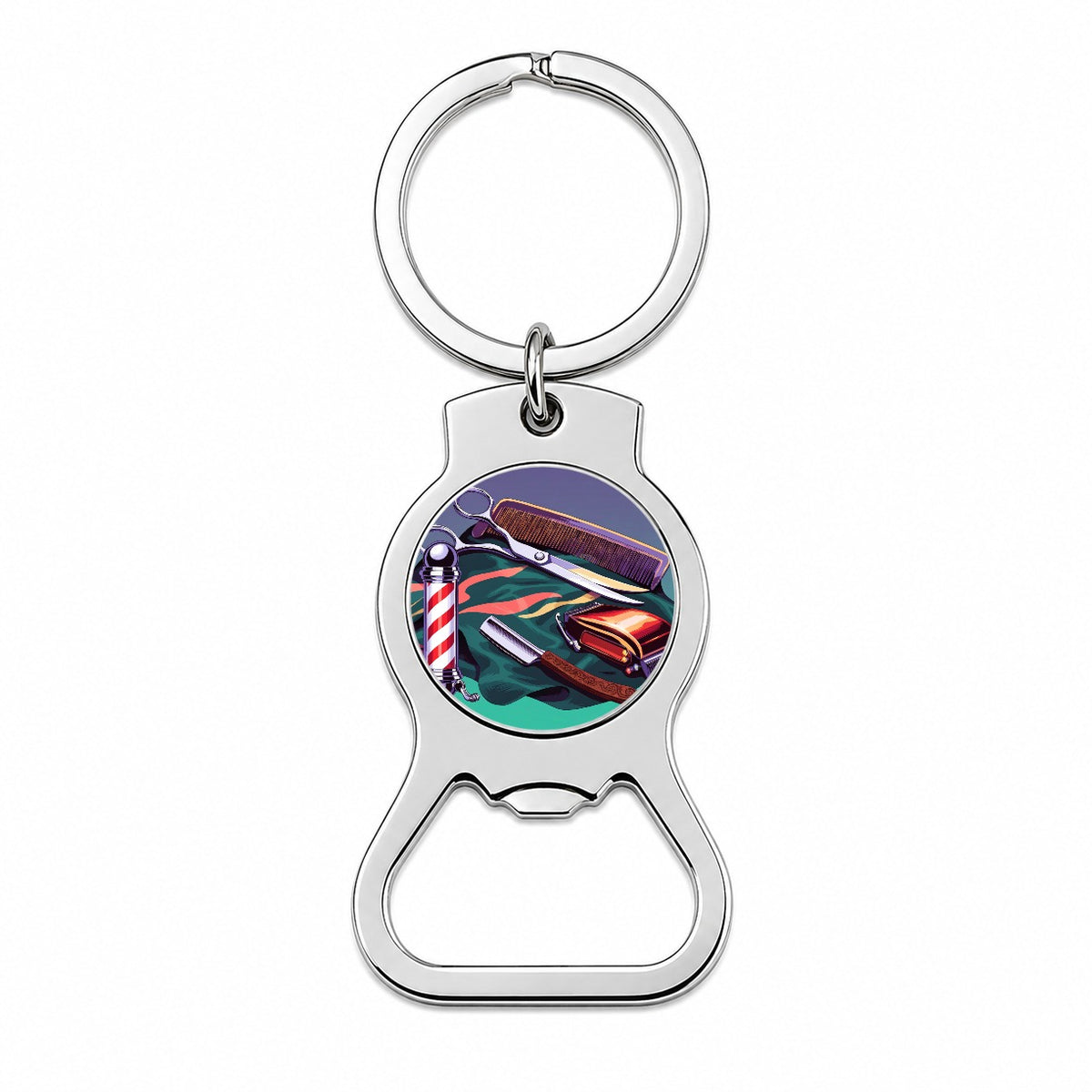 Barber Barbershop Tools Bottle Opener Keychain