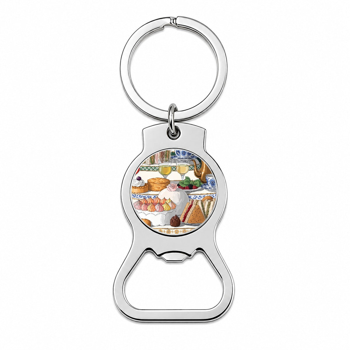 Beautiful Afternoon High Tea Bottle Opener Keychain