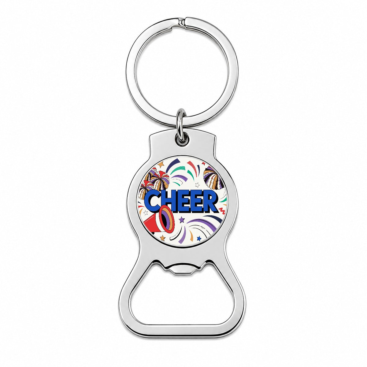 Cheer Cheerleader Colorful Bottle Opener Keychain