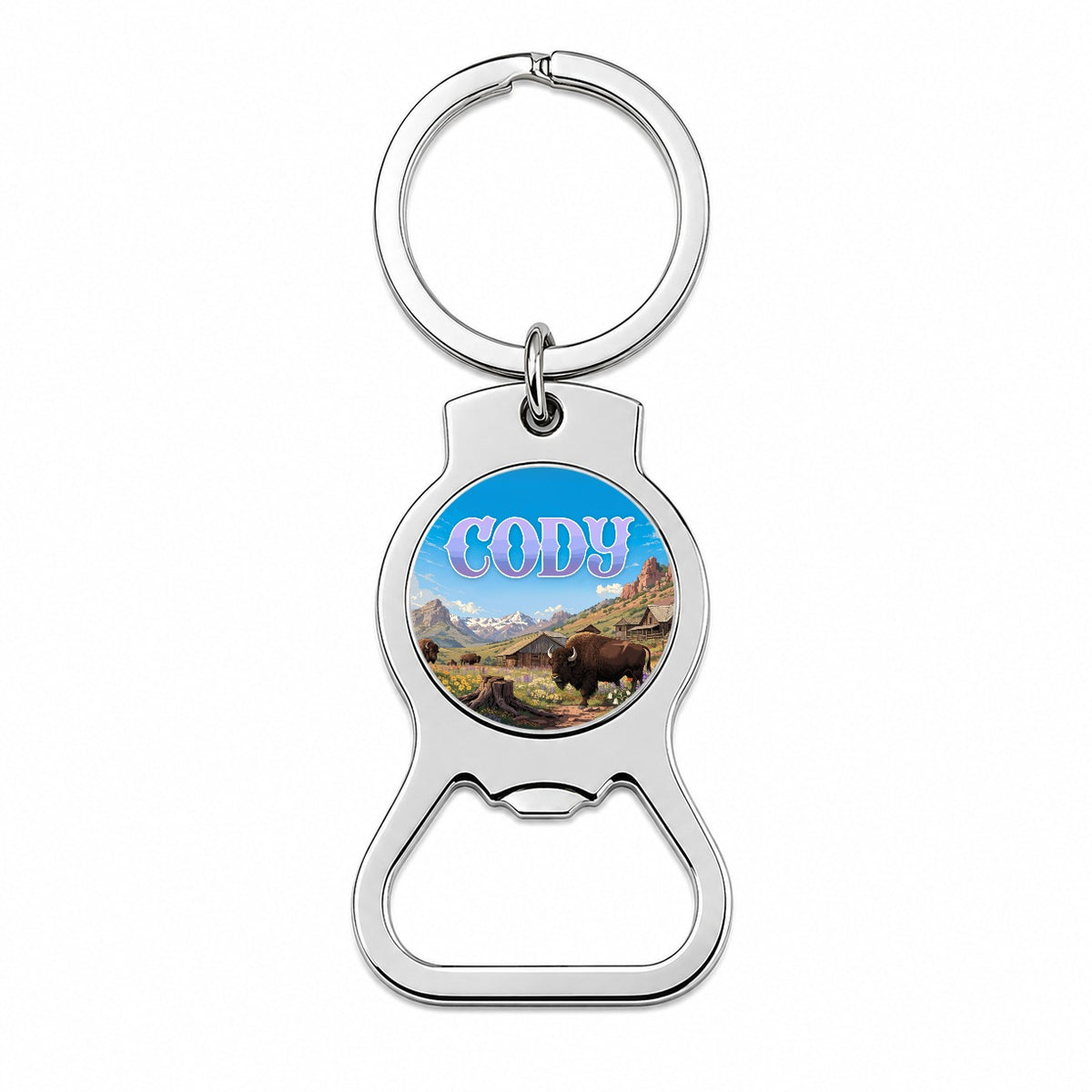 Cody Wyoming Travel Bottle Opener Keychain
