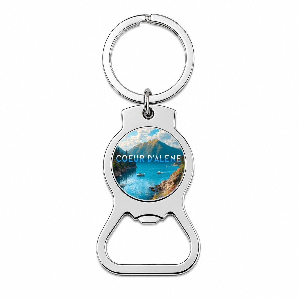 Coeur d'Alene Idaho Travel Bottle Opener Keychain