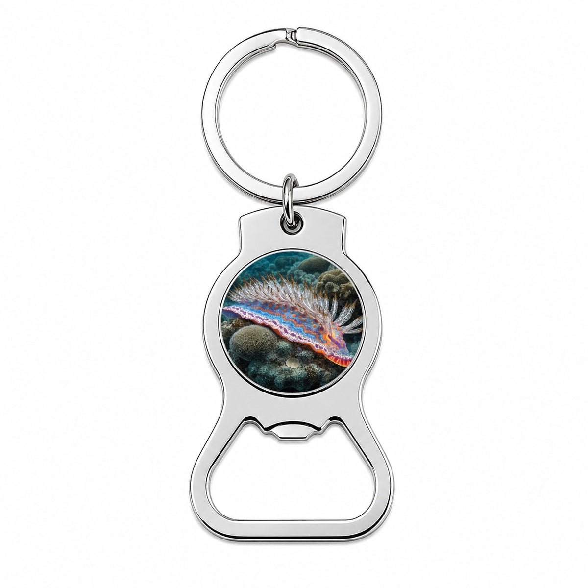Colorful Nudibranch Reef Bottle Opener Keychain