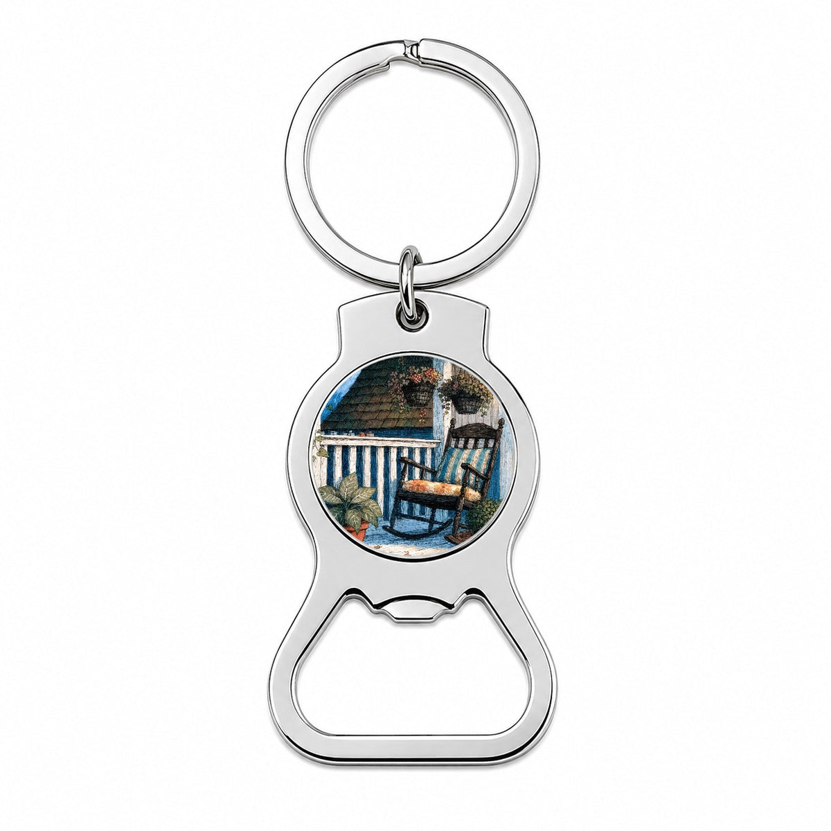 Cozy Cottage Porch Bottle Opener Keychain