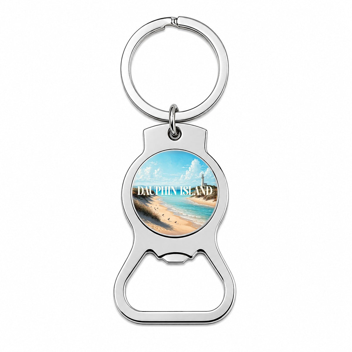 Dauphin Island Alabama Travel Bottle Opener Keychain