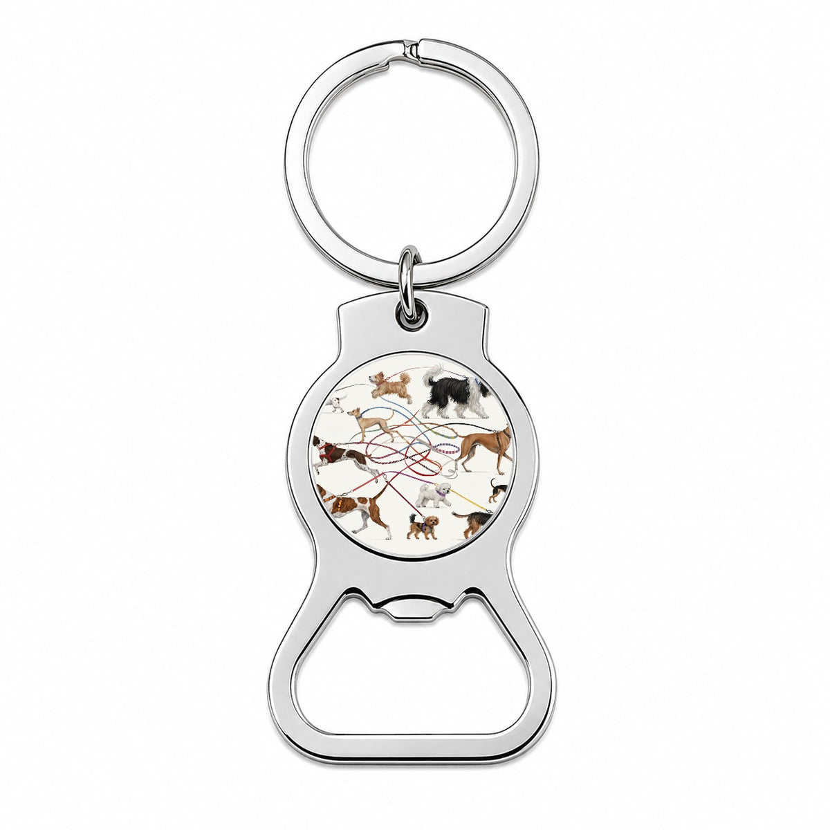 Dog Walking Fun Bottle Opener Keychain