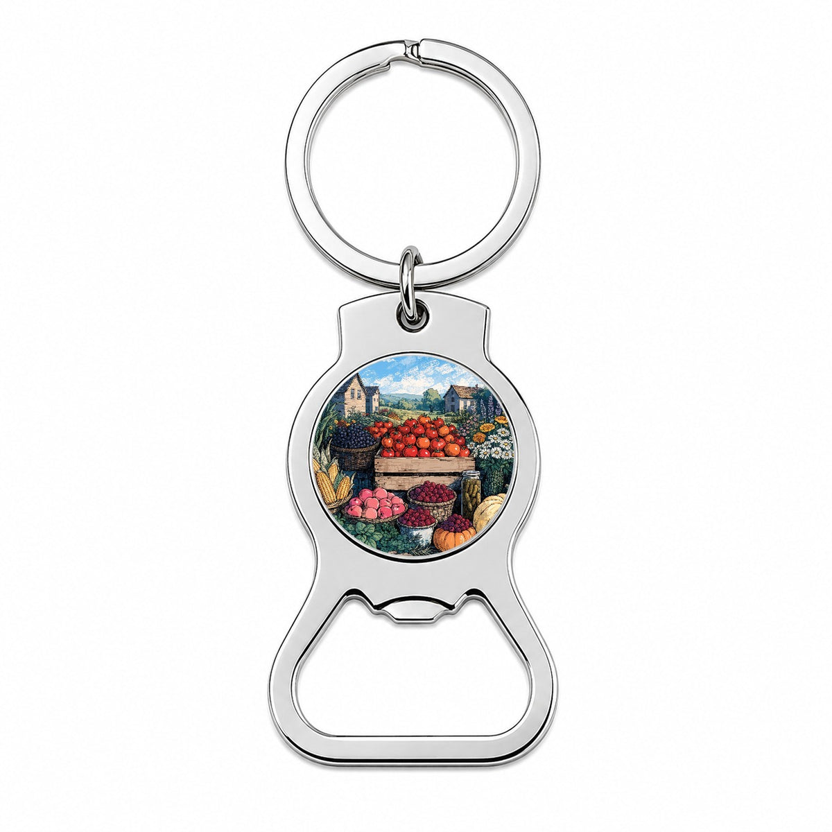 Farm Stand Garden Harvest Bottle Opener Keychain