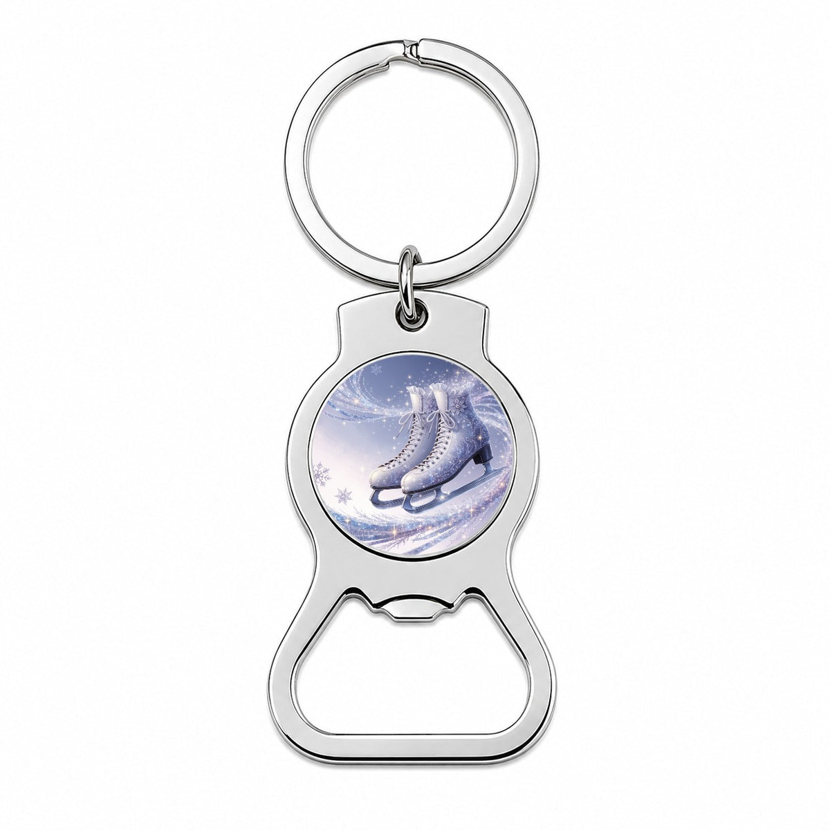 Figure Skating Ice Skates Elegant Bottle Opener Keychain