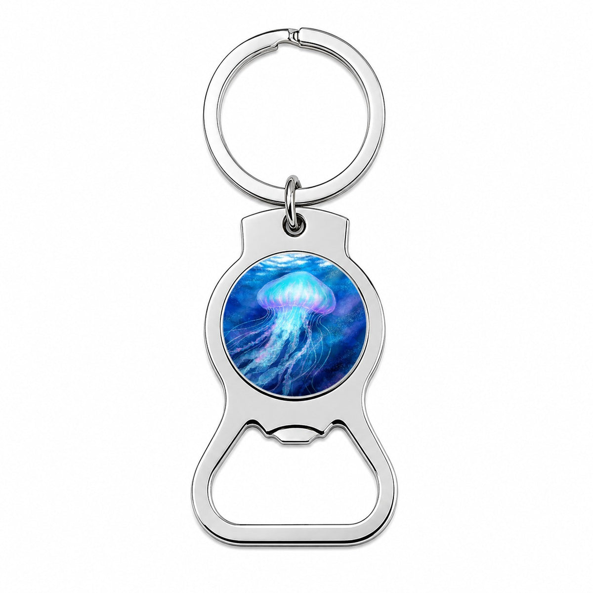 Glowing Jellyfish Ocean Bottle Opener Keychain