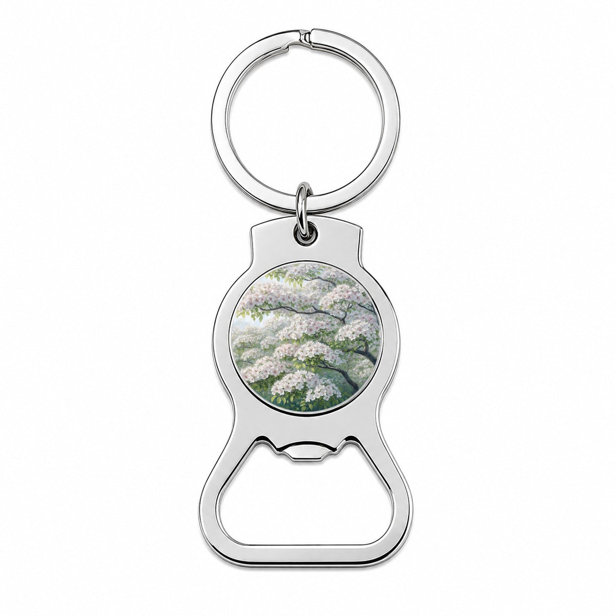 Graceful Flowering Dogwood Tree Bottle Opener Keychain
