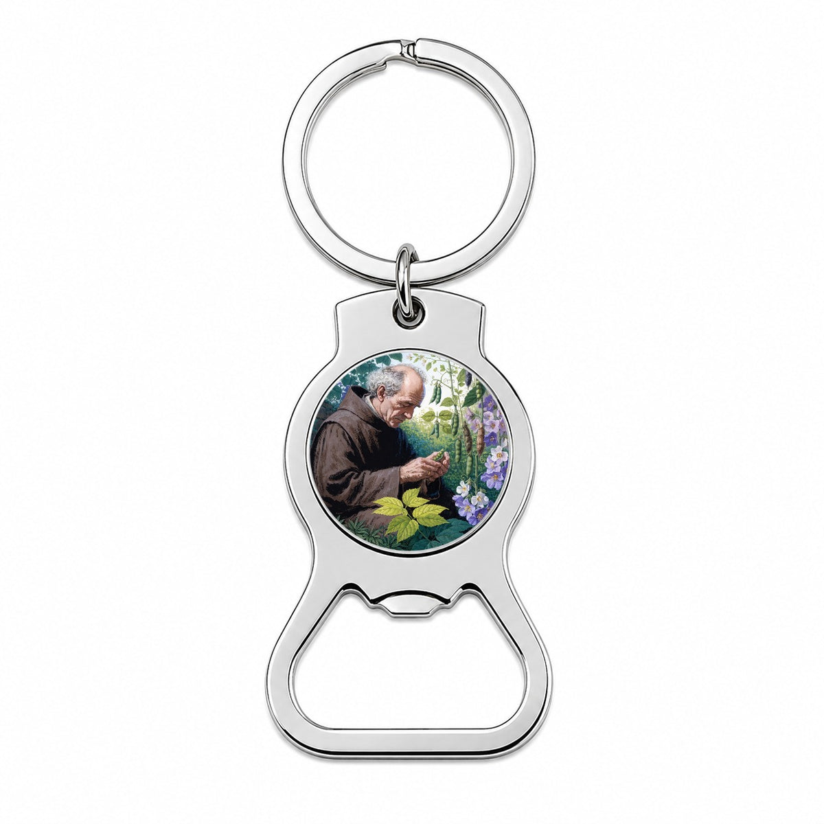 Gregor Mendel Geneticist Bottle Opener Keychain