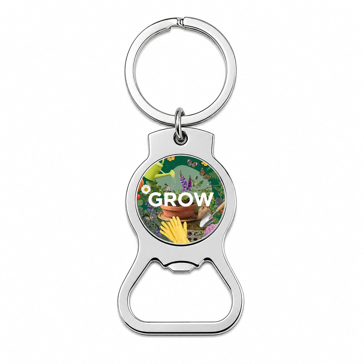 Grow Gardening Gardener Tools Bottle Opener Keychain