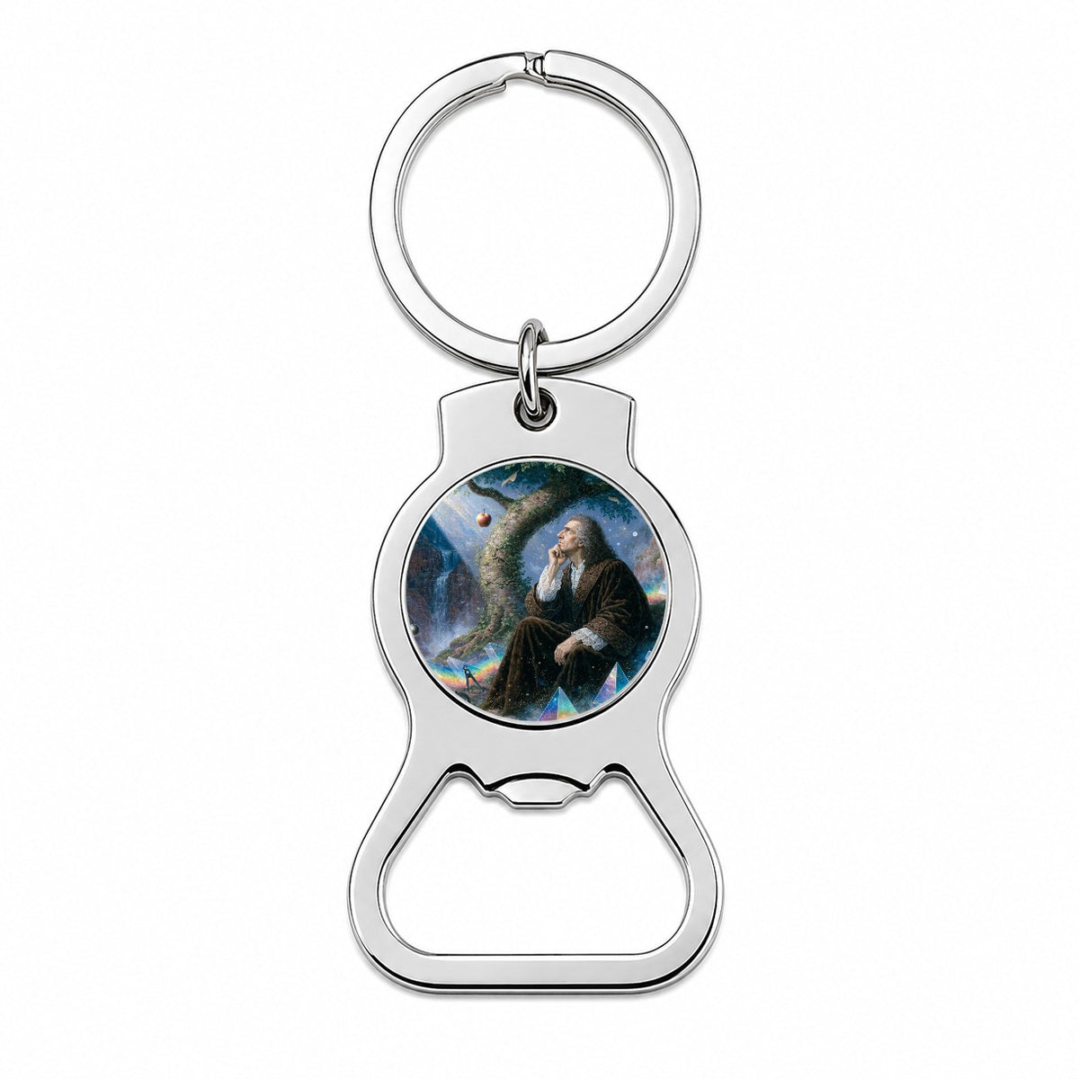 Isaac Newton Scientist Bottle Opener Keychain