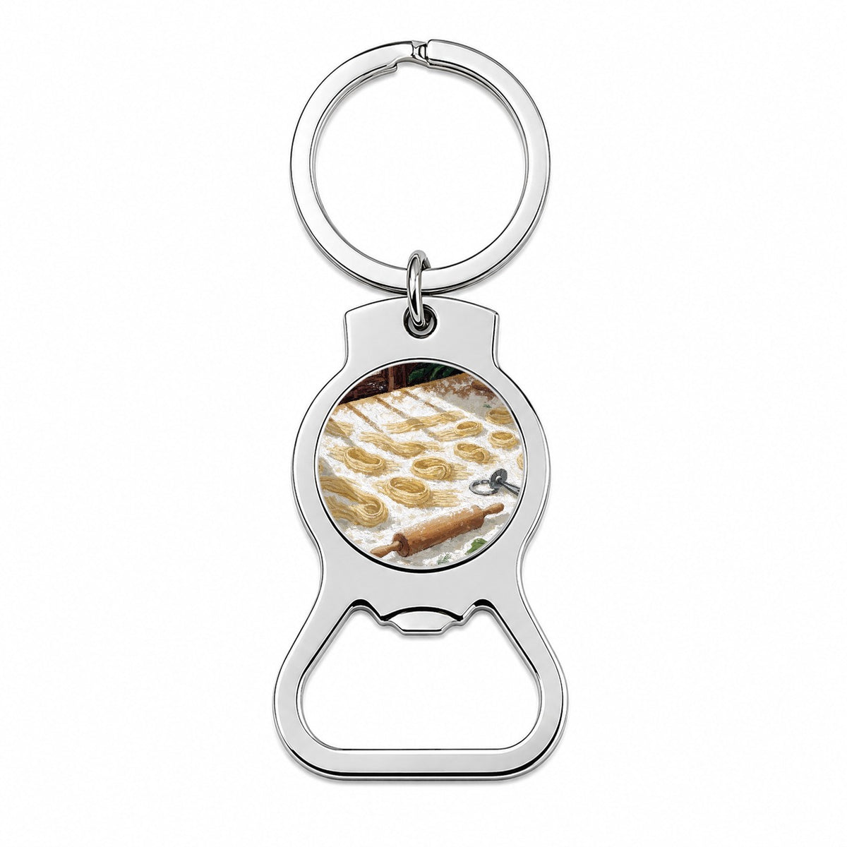 Italian Pasta Making Bottle Opener Keychain