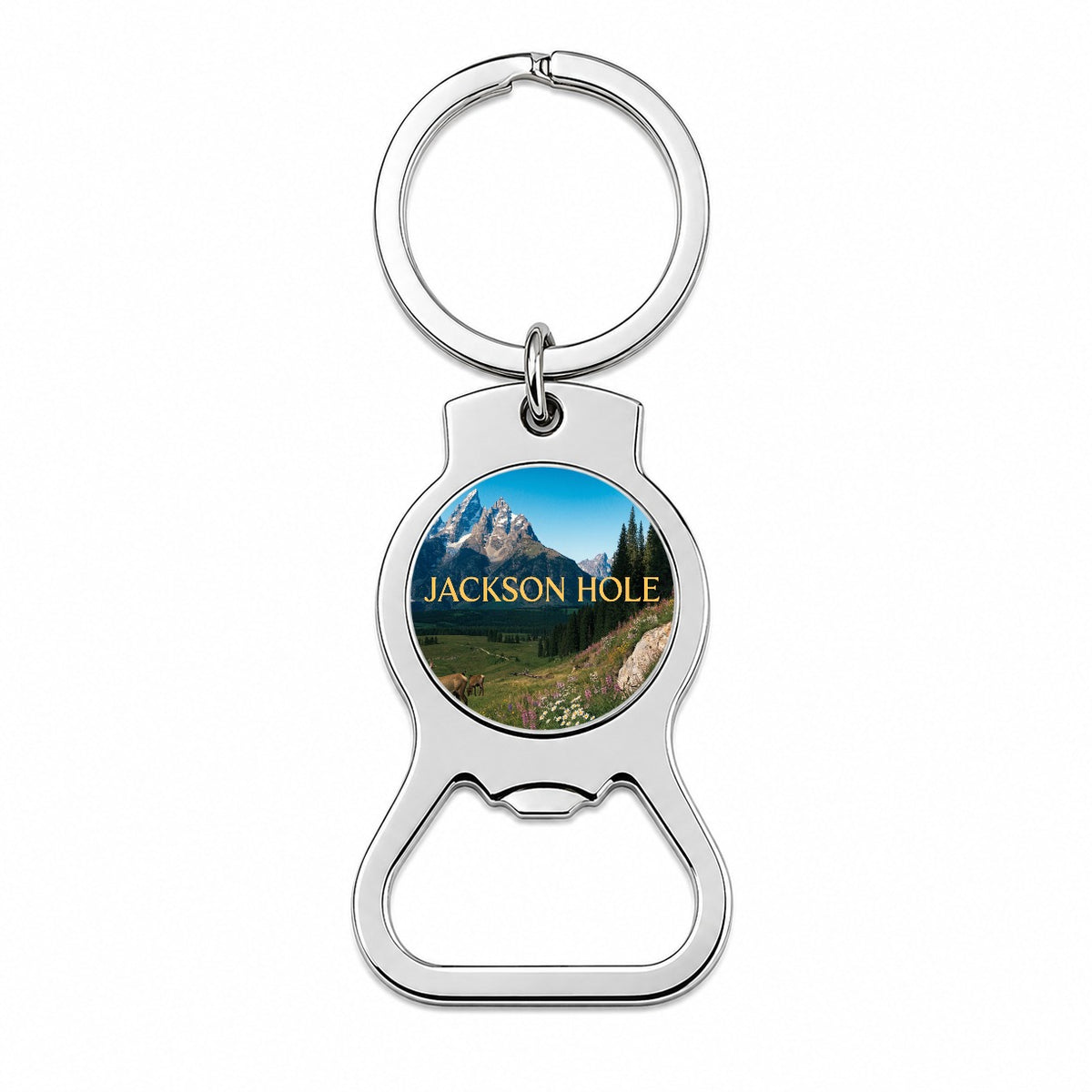Jackson Hole Wyoming Travel Scenic Bottle Opener Keychain