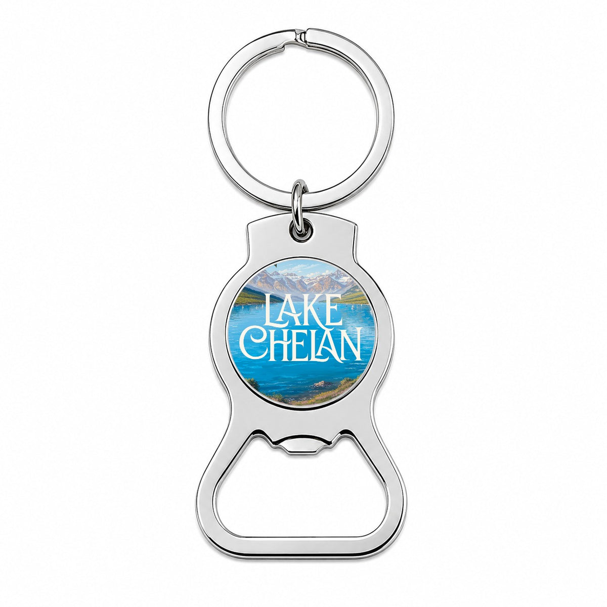 Lake Chelan Washington Travel Bottle Opener Keychain